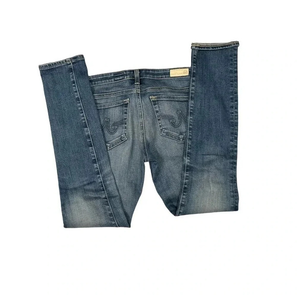 Adriano Goldschmied Women's Cotton Blue Zip Up & Button Front Straight Jeans - Picture 5 of 6